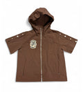 Saint Vanity Brown Short‑Sleeve Hooded Windbreaker Jacket