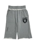Saint Vanity Shield Logo Splatter Paint Sweat Shorts Heather Grey
