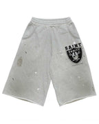 Saint Vanity Shield Logo Splatter Paint Sweat Shorts Heather Grey