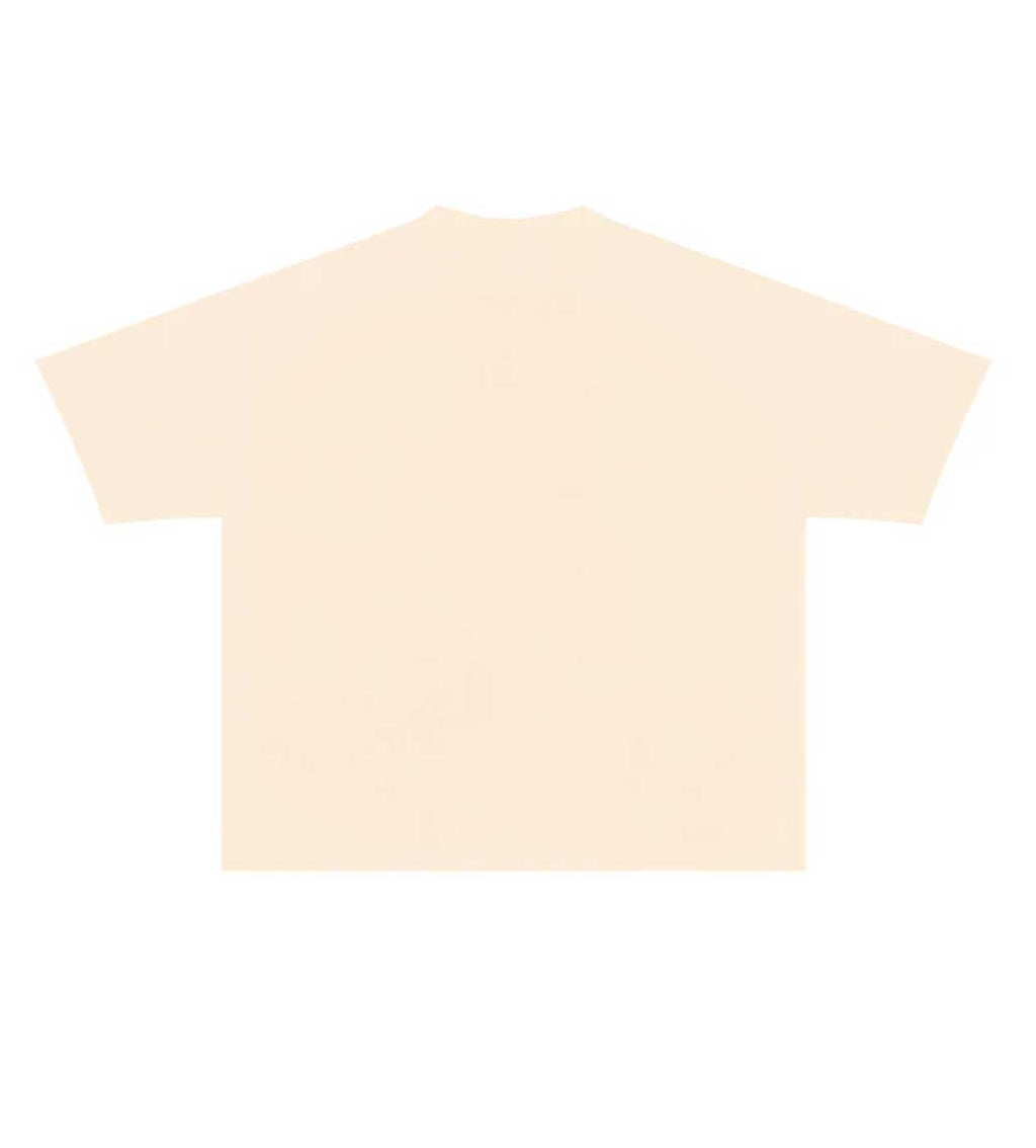 Saint Vanity Western Cowboy Graphic Cropped Tee Cream