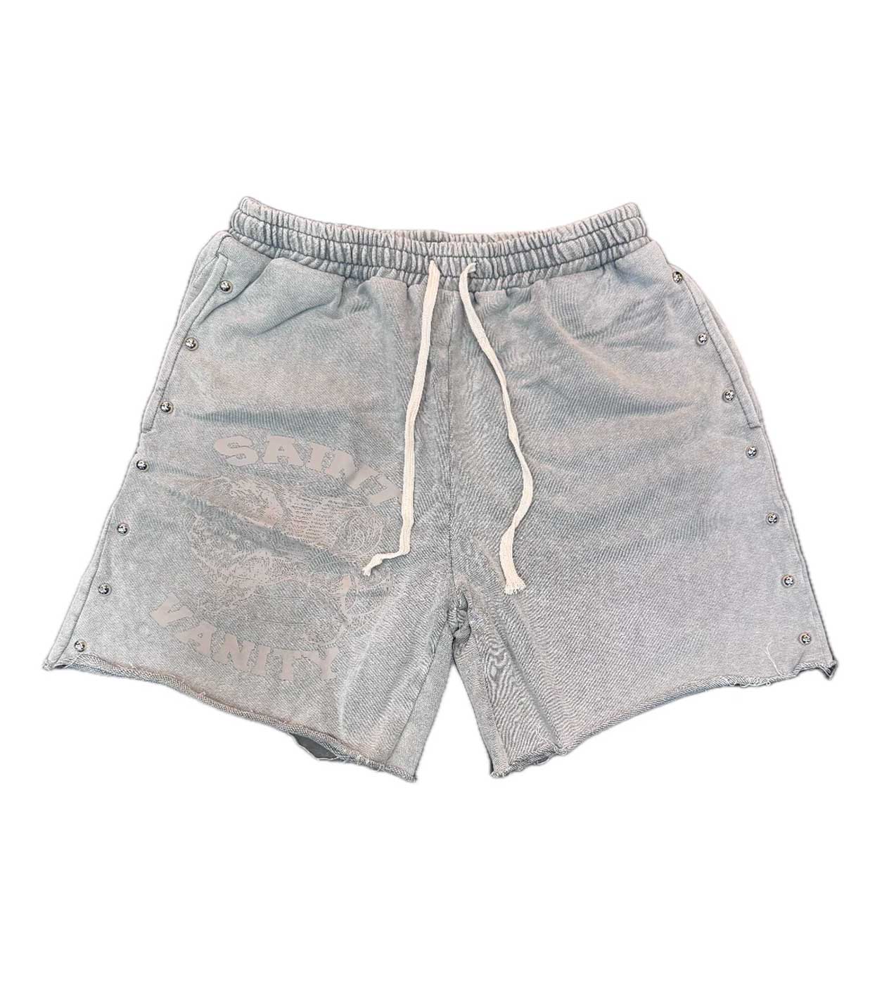 Vintage Washed Denim Rivet Drawstring Streetwear Shorts