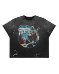 Saint Vanity Vintage Band Music Cropped Tee Washed Black