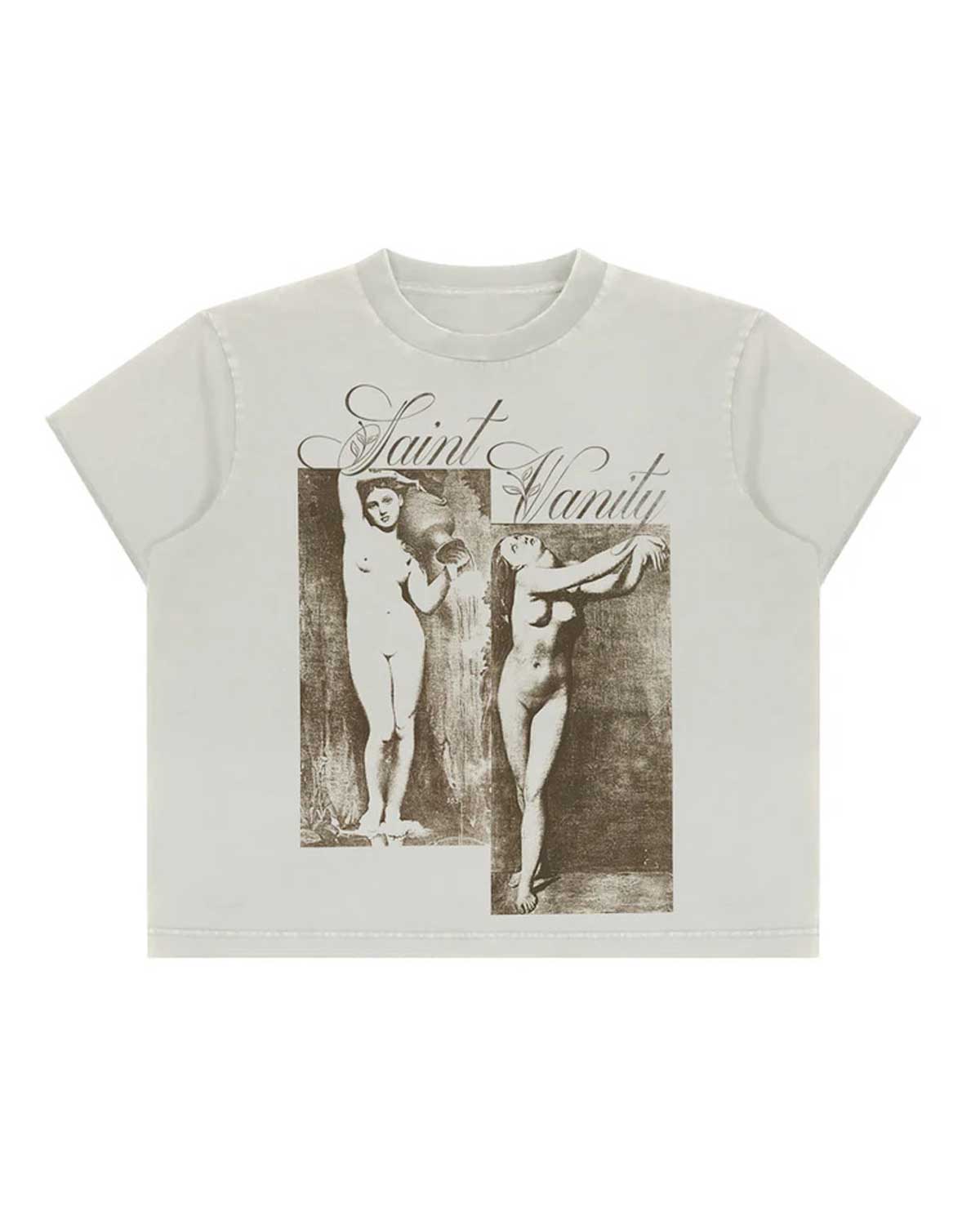 Saint Vanity Classical Art Cropped Tee Off‑White