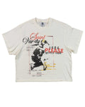 Saint Vanity Vintage Baseball Graphic Cropped Tee Off‑White