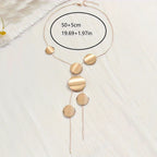 Modern Geometric Disc Y-Necklace