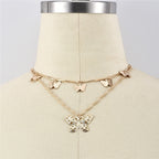 Butterfly Layered Pendant Necklace
