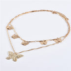 Butterfly Layered Pendant Necklace