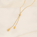 Adjustable Pull Droplet Necklace and Earrings
