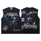 Majestik Eagle Motorcycle Graphic Rivet Sleeveless Tank Top