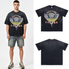 Saint Vanity Tour of the World 1984 Eagle Vintage Cropped Tee - Washed Black
