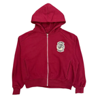 Saint Vanity Vintage Embroidered Burgundy Zip Hoodie & Sweat Shorts Matching Tracksuit Set