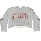 Saint Vanity Distressed Letter Long Sleeve Top & Graphic Shorts Set