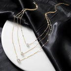 3pc Crystal Love Multilayer Necklace Set