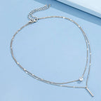 Double Layered Bar Necklace