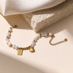 "Good Luck" Tagged Pearl Bracelet