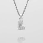 Pave Bubble Letter Initial Necklace