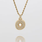 Pave Bubble Letter Initial Necklace