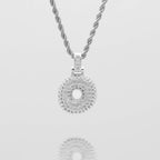 Pave Bubble Letter Initial Necklace
