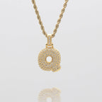 Pave Bubble Letter Initial Necklace