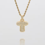 Pave Bubble Letter Initial Necklace