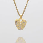 Pave Bubble Letter Initial Necklace