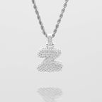 Pave Bubble Letter Initial Necklace