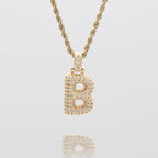 Pave Bubble Letter Initial Necklace