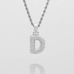 Pave Bubble Letter Initial Necklace