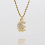 Pave Bubble Letter Initial Necklace